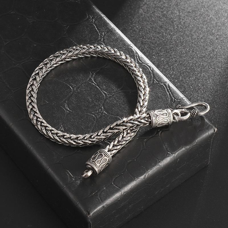 Product Introduction of Men's Vintage Stainless Steel Bracelet, Silver Versatile Bracelet, Casual Clothing Matching, Men's Personalized Present, New Product on shelves! High cost-effective jewelry, hot selling product!Hip Hop! alhambra  bracelet 5