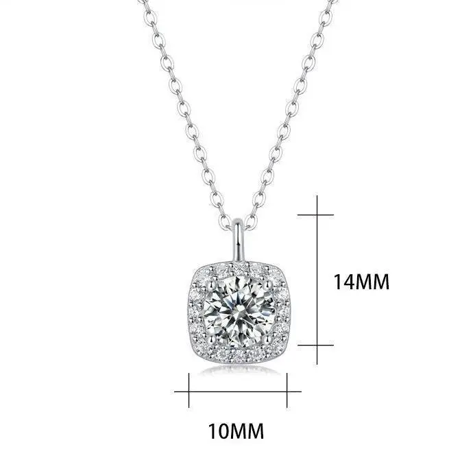 Vòng Cổ bạc Moissanite, Carat Hứa 1,0 Carat 4