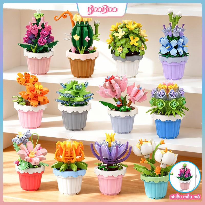  Bonsai khối xây dựng hoa hoa lan mộng nước đồ trang trí mô phỏng đồ chơi trẻ em hình bé trai và bé gái 