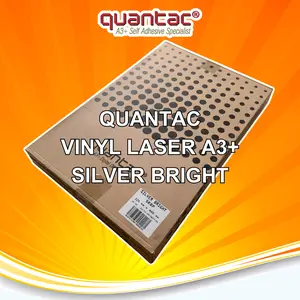 Quantac Sticker Vinyl Metalize Silver Bright | Silver Matte | Gold Bright | Gold Matte Digital Print Laser Toner Stiker Anti Air A3+ PACK
