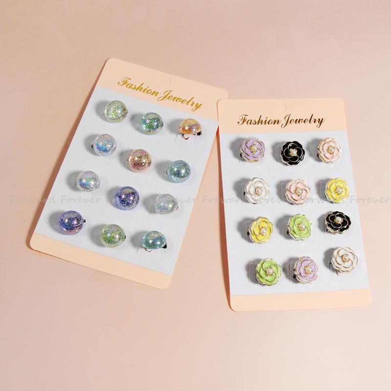 12pcs/set muticolor flower Pin Tudung baby brooch safety pin 4