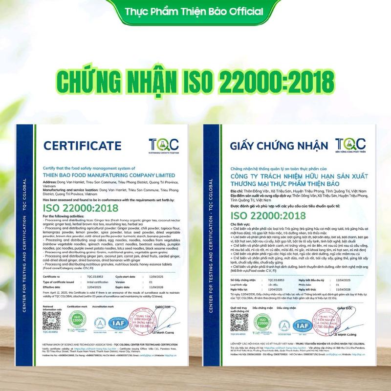 Bột Gừng Nguyên Chất KHÔNG ĐƯỜNG -  Không chất bảo quản, làm ấm người, giảm cảm lạnh, giảm ho. - Thiện Bảo - Gia Vị - Đồ Uống 8