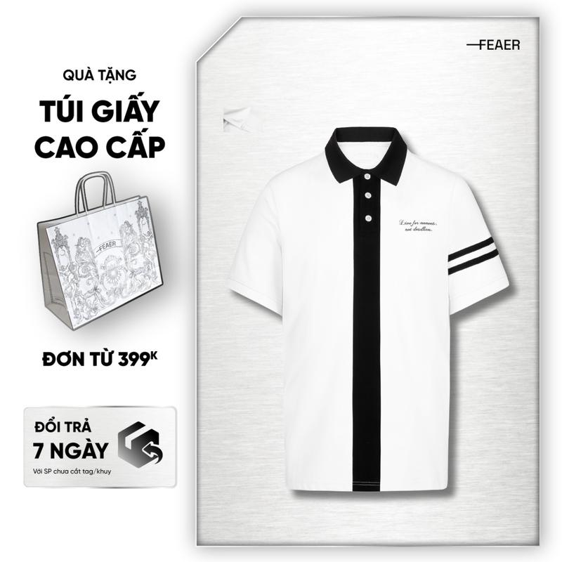 Áo polo nam cổ bẻ Dual, vải Cotton Micro thoáng mát, tay ngắn phối sọc năng động, họa tiết thêu trẻ trung mùa hè - FEAER