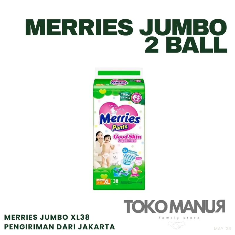 Popok Bayi Murah Merries Pants Jumbo per 2 BALL 5