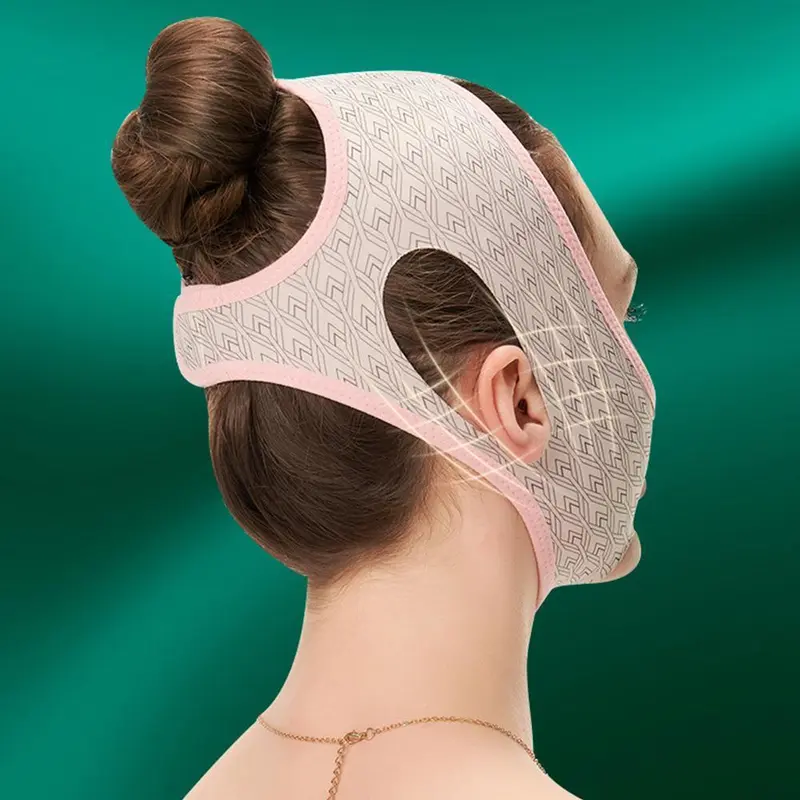 Masker Tidur Elastis Wajah V Perban Bentuk Pelangsing Wajah Wanita Pengangkat Pengencang Masker Dagu Ganda Anti Kendur Perban Lipatan Nasolabial Memudar 6