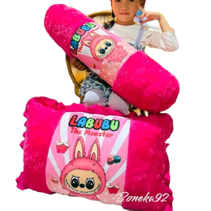 Bantal Guling set Karakter Labubu the monster Bed 0