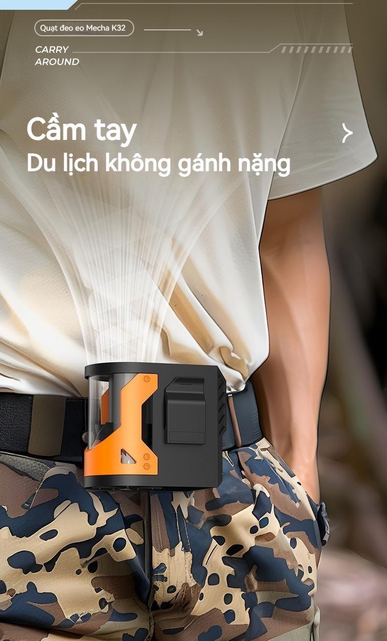 Product Introduction of Quạt treo cổ tay mới tại công trường xây dựng ngoài trời, quạt kẹp thắt lưng di động, quạt USB làm mát mùa hè mini tốc độ cao Phụ Kiện Phụ Kiện quat  deoco quat kiem sac du phong 17