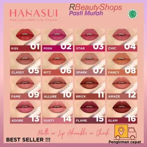 Hanasui Mattedorable Lip Cream Series Boba Edition - HANASUI Tintdorable Lip Stain Tint / Liptint Original Bibir Kering Lipcream Lasting Lipstick Gloss Kosmetik Hazelnut nude