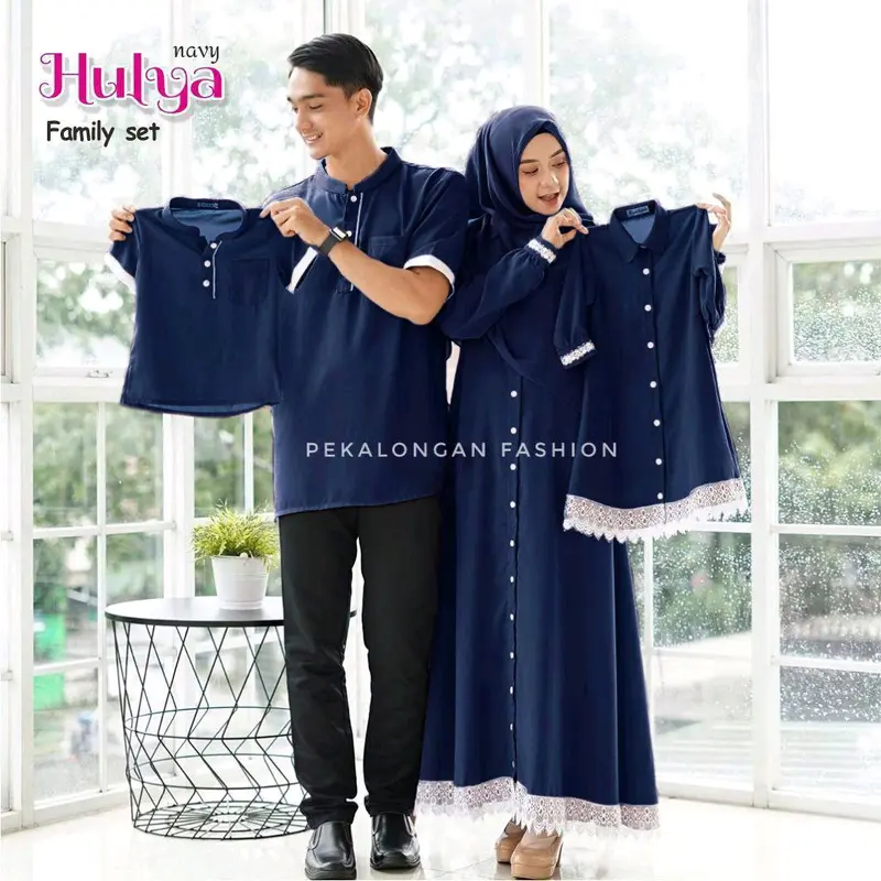 Sarimbit Keluarga Muslim Couple Gamis Ibu dan Anak Sarimbit Lebaran Terbaru Couple Koko Ayah dan Anak Baju Couple Lebaran 2025  Elegan 1