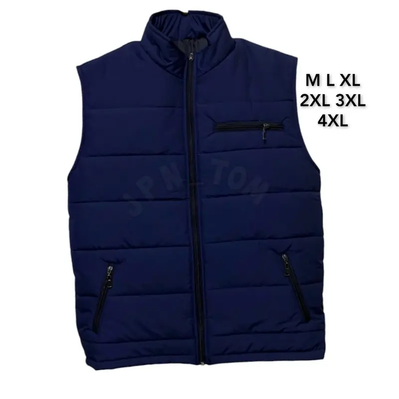 Rompi Jumbo Pria Wanita Casual Vest Bigsize Puffer Taslan Jaket Polos Besar Orange XXL XXXL XXXXL 1