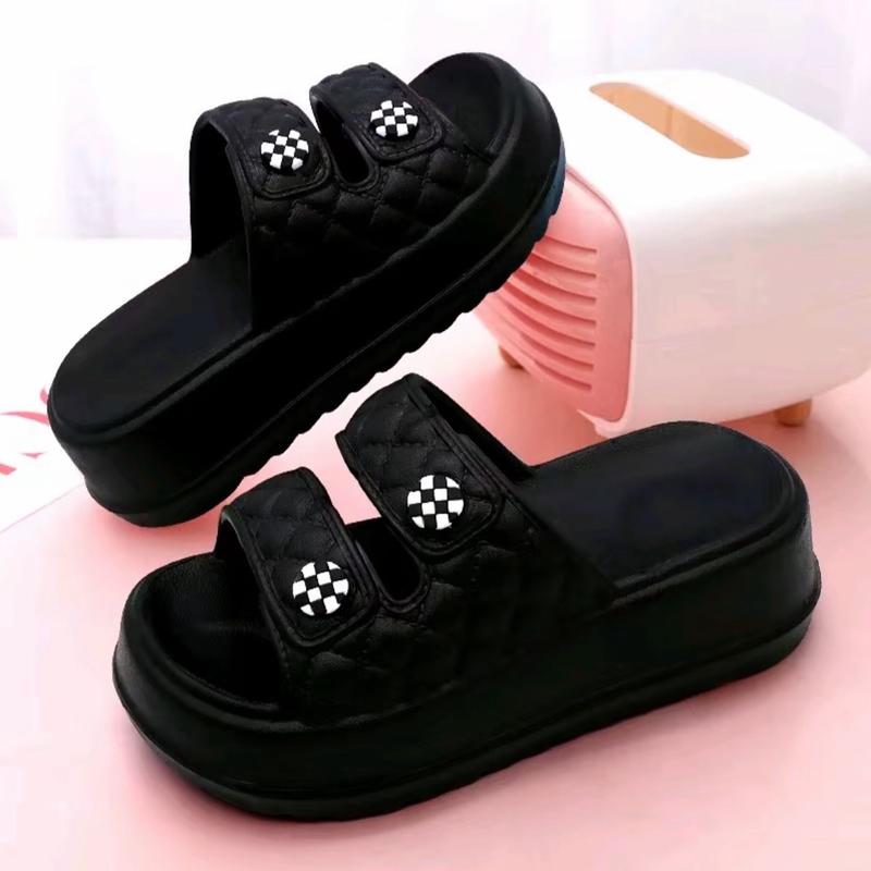 Sandal Slop Anak Perempuan Ban Dua Asesoris Kancing Sendal Anak Cewe Slip On Tebal Casual Trendy Fashion 0