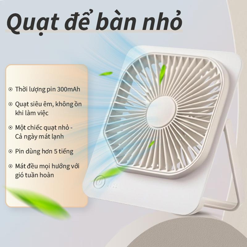 Quạt Để Bàn Tích Điện Morein Xoay 180 Độ Phụ Kiện Usb - Pin 1500mAh Sử Dụng Được Lâu - Bảo Hành 12 Tháng 1