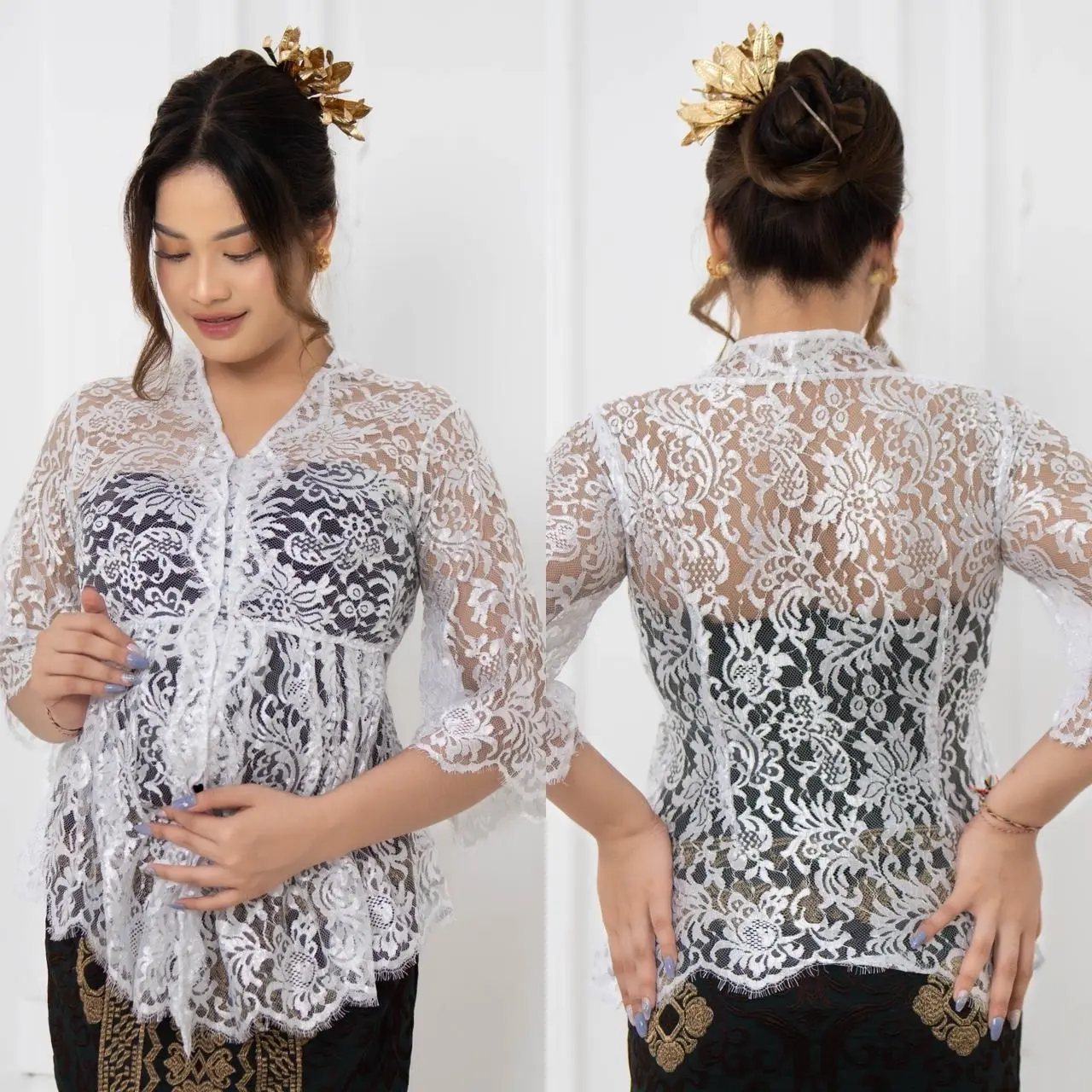 Kebaya hamil brokat metalic // kebaya jadi khusus ibu hamil
