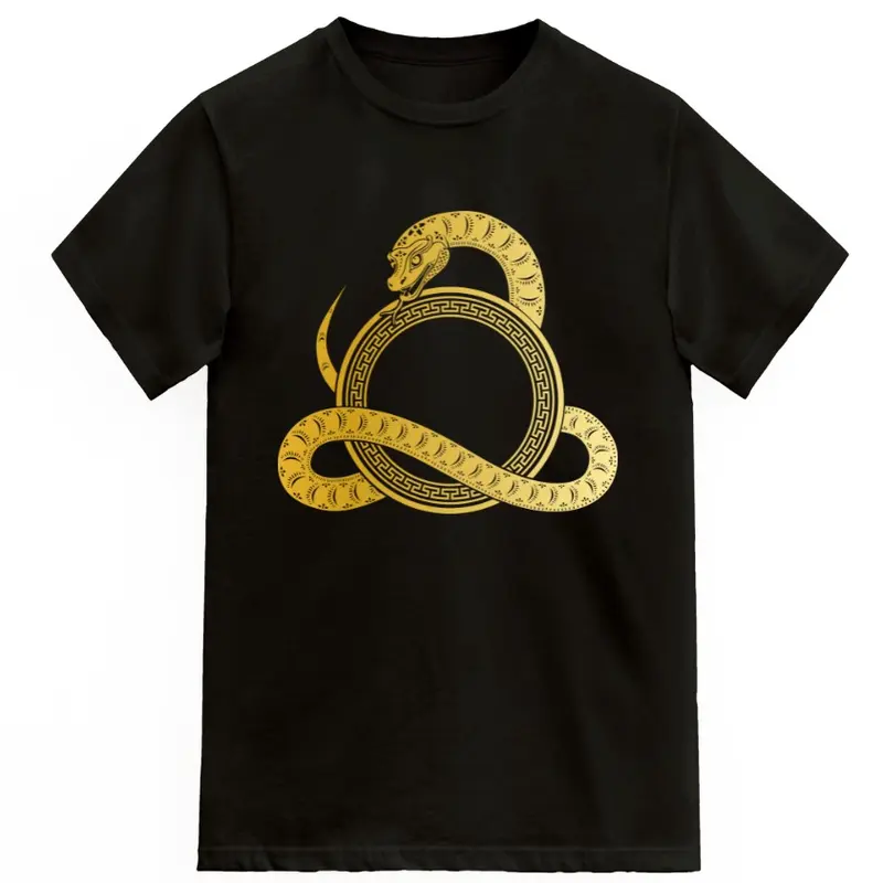 Haoshoku -Kaos Distro Pria Dewasa - Imlek Edition- Tshirt Imlek- Golden Snake- CM301 - Baju Katun Combed Panjang Sablon 0