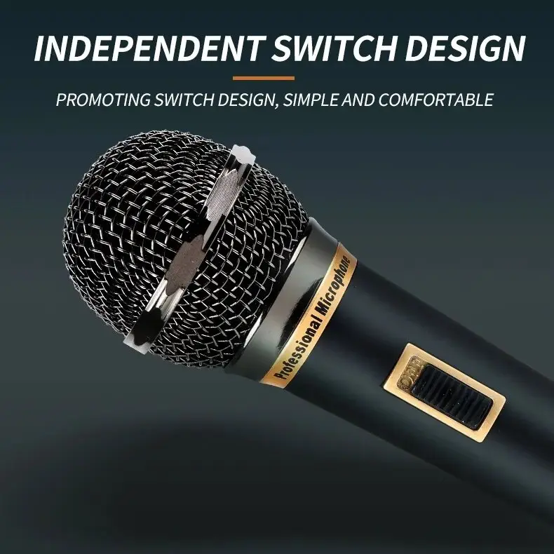 Professional Vocal Dynamic Handheld Wired Microphone with 2.5M Cable, 6.35mm Jack, Ideal for KTV, Parties, Live Streaming & Video Conferences - Handheld, Unidirectional, Plug-and-Play Setup