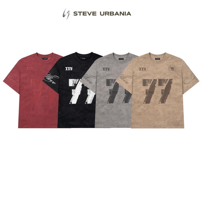  Áo thun wash fom Boxy Steve Urbania ST.UB 77 Áo Thun Cổ Tròn Nam Nữ Chất Liệu Cotton Wash Màu Độc Áo phông wash đã qua xử lý thun hot 2025 - AP01 
