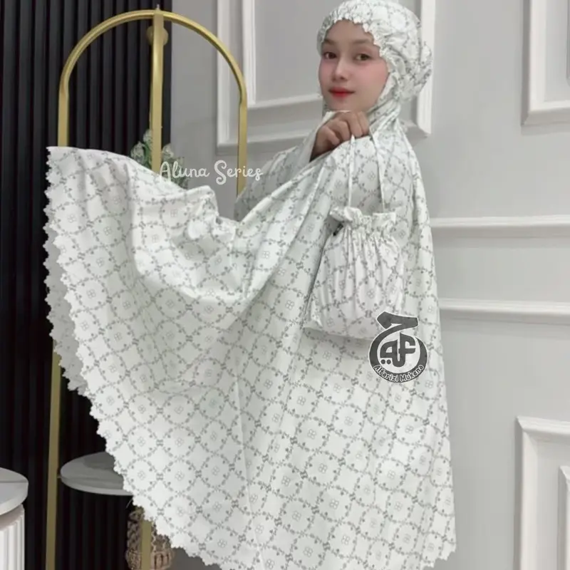 Alfarizi | Mukena Dewasa Travel Motif Terbaru Lasercut Alluna Katun Premium 5