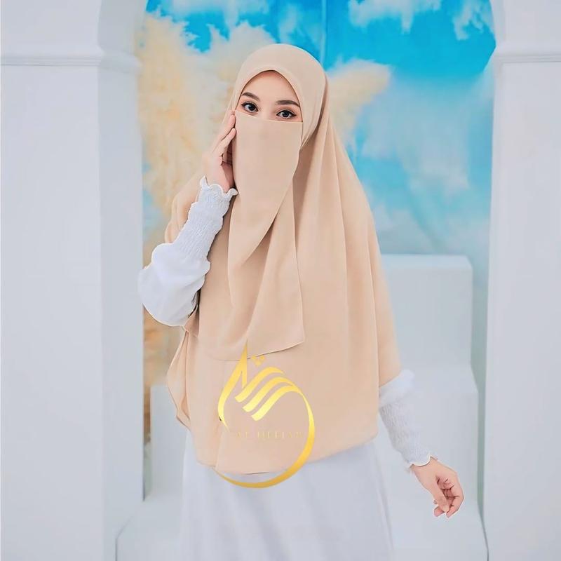 {SET CADAR} JILBAB SYAR'I SEGI EMPAT INSTAN JUMBO PREMIUM | TUDUNG HAFIZAH Bisnis Pad Muslim Layer Doll Ceruty Sifon Kerudung 4