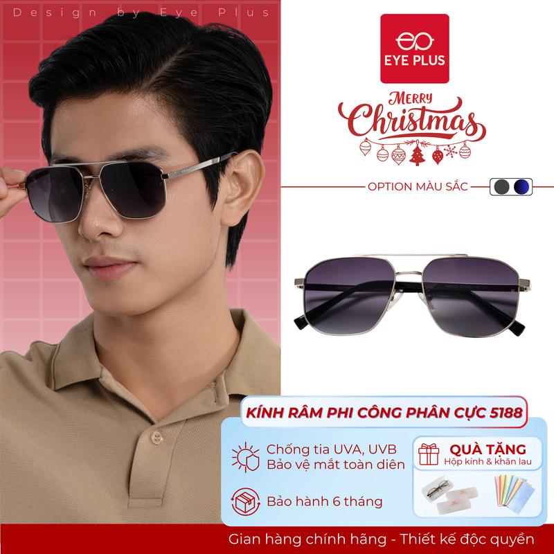  Kính Mát Dáng Phi Công Eye Plus 5188 Gọng Kính Kim Loai Chuôi Bọc Nhựa Cao Cấp Mắt Kính Chống Nắng Và UV400 Kính Mắt Kiểu Dáng Thời Trang Trẻ Trung Hiện Đại 