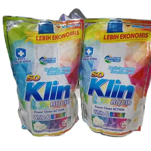 (PAKET 2 POUCH) SO KLIN Liquid White & Bright Deterjen Cair Refill 525ml