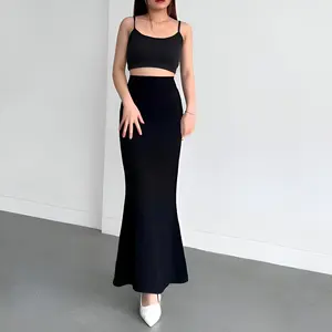Rok Lunar Mermaid Skirt - Mermaid Skirt - Rok Flare Wanita - Rok Mermaid Basic Polos - Mermaid Maxi Skirt Rok Panjang Wanita Scuba Stretch Karet Flowy Cantik Formal Nyaman Bawahan Fit Duyung Midi