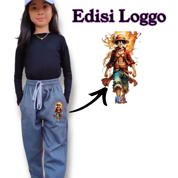 Celana Jogger Anak Perempuan dan Laki-Laki dengan Sablon DTF - Bahan Flecee Grade Terbaik - Sport, Abu, Outdoor Outdoor sweatpants  jogger