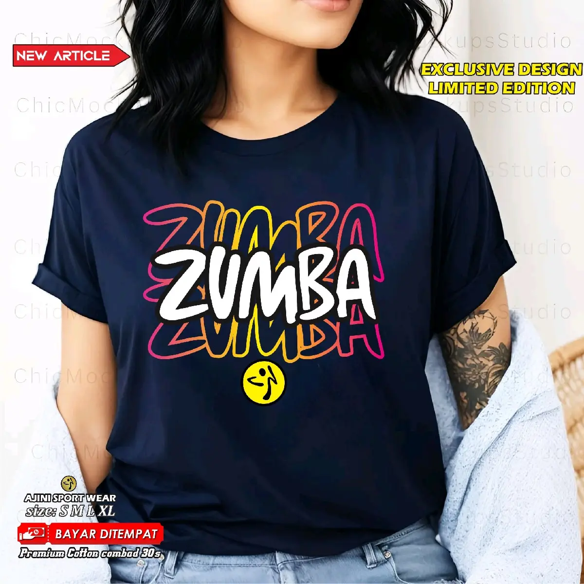 kaos zumba atasan olahraga wanita terbaru kaos olahraga wanita kaos senam atasan olah raga kaos aerobic katun combad 30s (gradation seri 2)