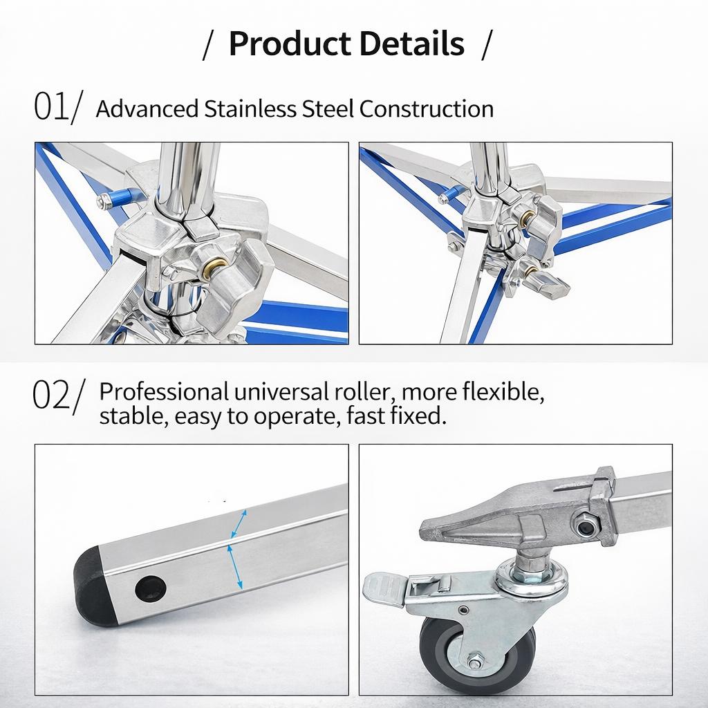 TaffSTUDIO Light Stand Tripod Studio Heavy Duty Stainless Steel 3.2M - 320FS