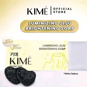 {1 BOX DAPAT 2 BATANG} KIME LUMINIZING JEJU BRIGHTENING SOAP/MENCERAHKAN WAJAH/EKSFOLIASI FLEK/CHARCOAL NIACINAMIDE COLLAGEN