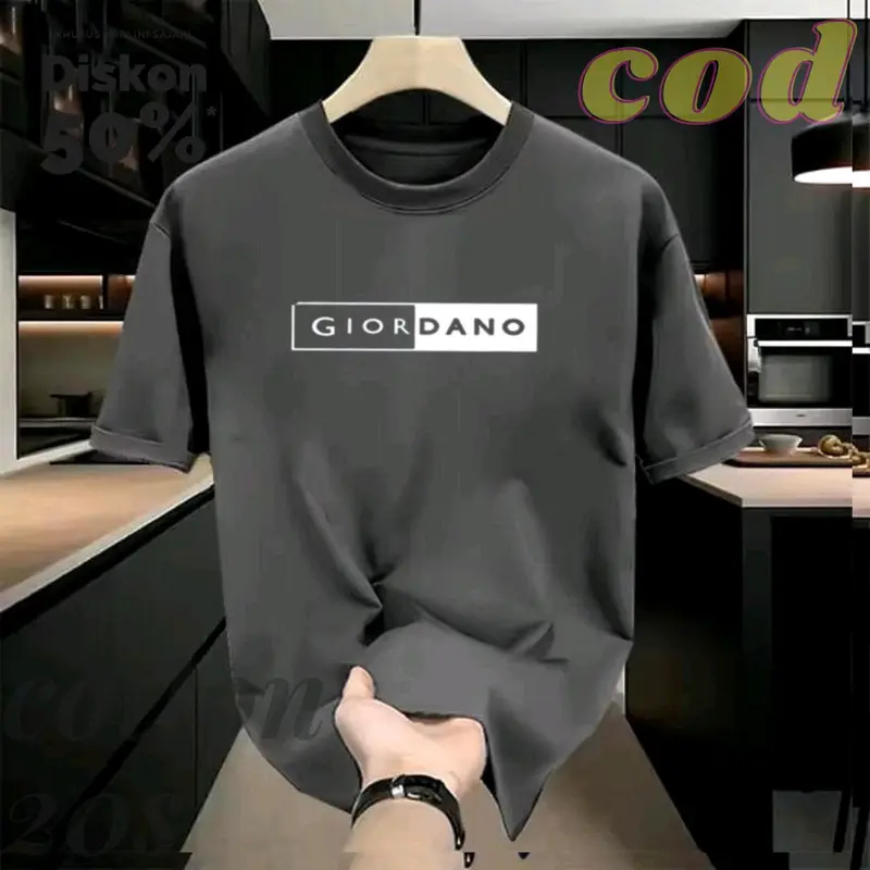 DN STORE SHOP T - Shirt Baju Kaos  Distro Atasan Pria Wanita Pria Wanita giodn Blok  Logo putih cootun Combed 20S Tebal Nyaman Navy Keren 3