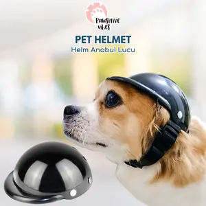 Helm Anjing Kucing - Pet Helmet - Helm Hewan Peliharaan - Helm Sepeda / Motor Untuk Anjing Kucing - Helm Kucing Bahan Berkualitas Dan Aman - Topi Berkendara Anjing Kucing - Topi Helm Kucing / Anjing Kecil helm  kucing