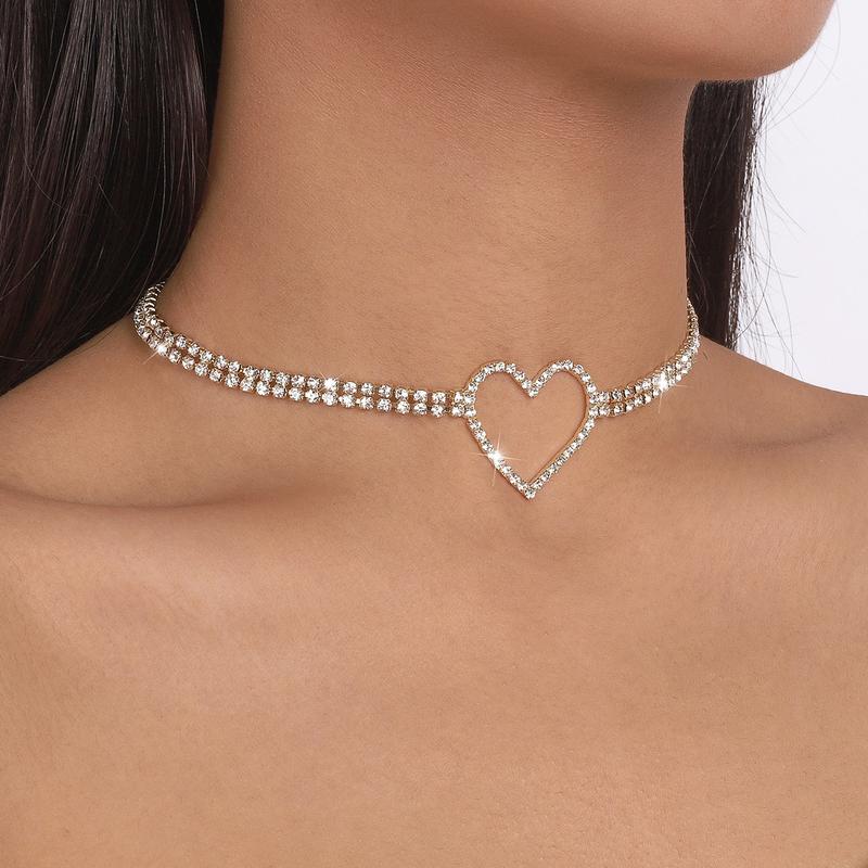 Sparkle Choker Necklaces Rhinestone Necklace for Women Girls Rhinestone ...