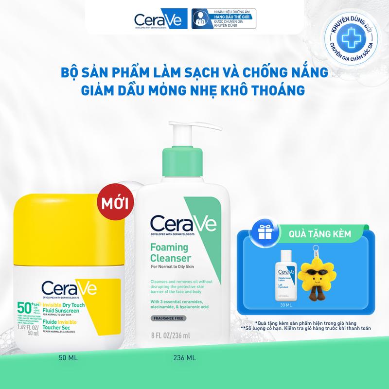 Bộ làm sạch và chống nắng giảm dầu mỏng nhẹ khô thoáng Foam 236