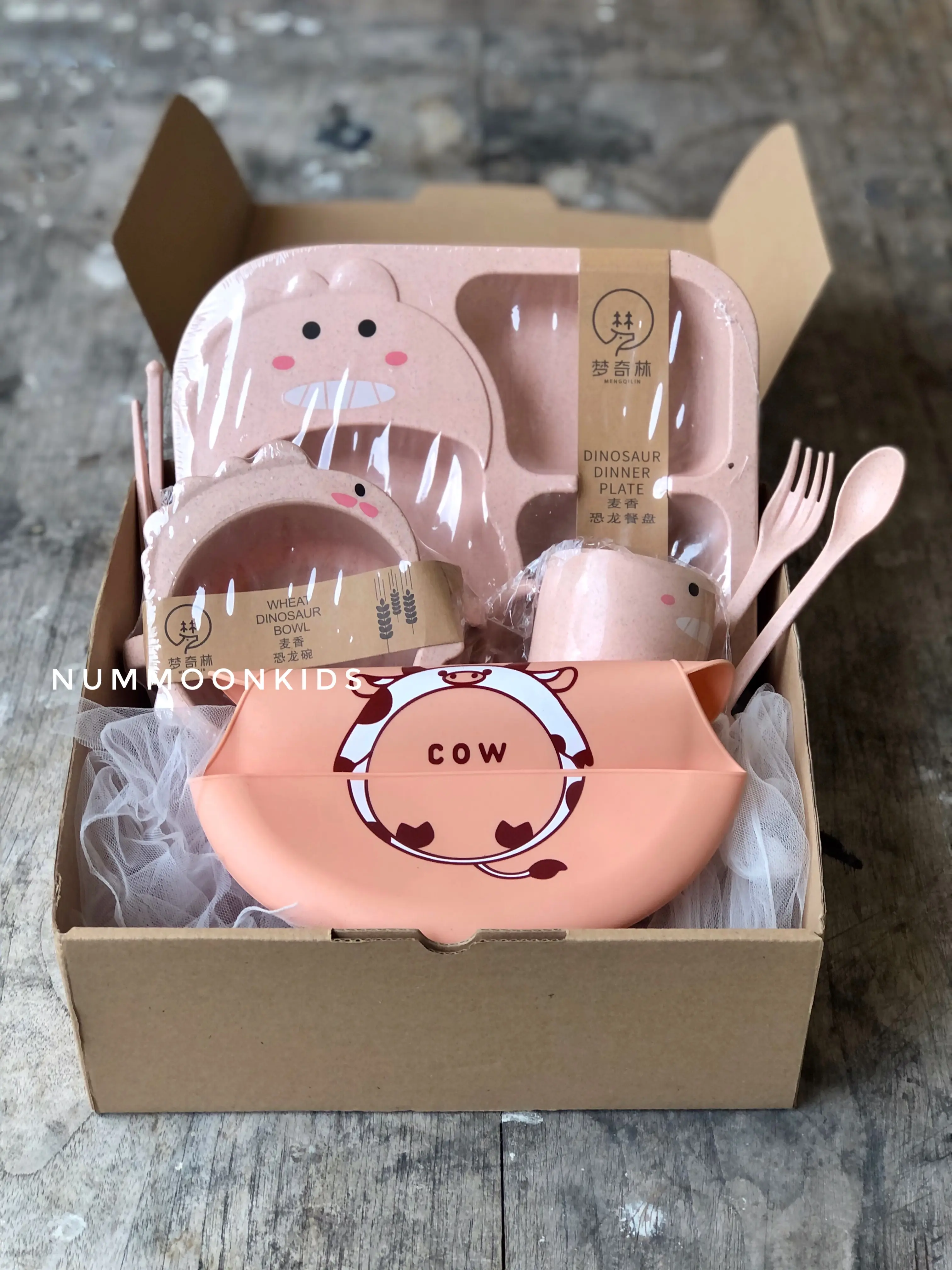 Kado Mpasi anak Set  6 in 1 Tempat Makan Peralatan Makan Anak Kotak Makan Karakter