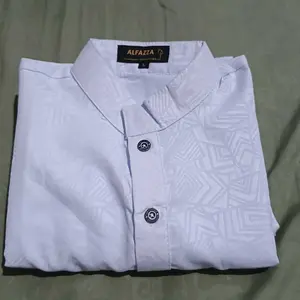 Al-Fazza Jubah Embos Sultan Remaja dan Dewasa Baju Muslim Pria Lengan Panjang Gamis Hitam Abu Putih Bahan BESTWAY PREMIUM GRADE A Size M-XXL Nyaman untuk Kegiatan Kasual