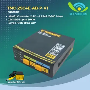 Tarmoc TMC-2SC4E-AB-P-V1 |Media Converter 2 FO 4 LAN 10/100 POE IN(9-57V)
