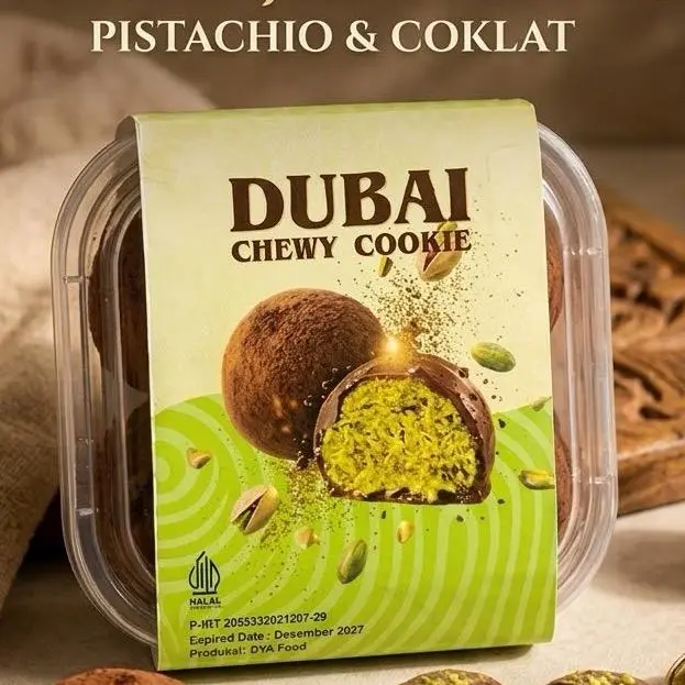 Dubai Chewy Cookie Cemilan Coklat Isi Kunafa Pistachio Viral Enak Makanan Snack Food Manis Chocolate Camilan Gj Rasanya Unik Dan Lezat - Cokelat Snacks