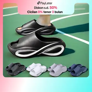 Lateny Sandal Luar Ruangan Pria Anti-selip Anti-bau Sandal Pria Bersol Tebal Sandal Pantai Olahraga Luar Ruangan