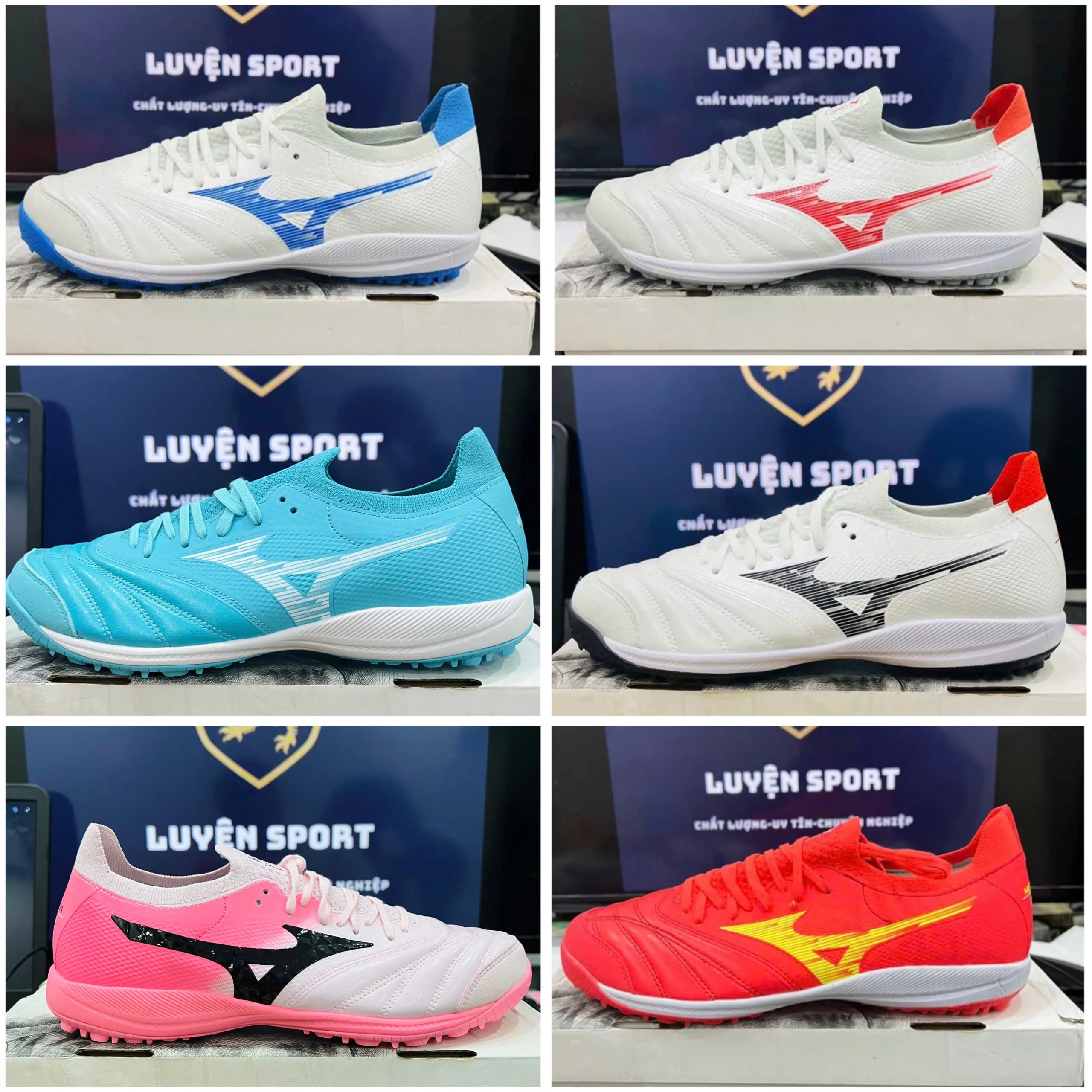 Giày Bóng Đá Mizuno Sale Beta Tặng Tất, Hộp và Túi Đựng Giày Cao Su Sneaker Sport Đá Banh