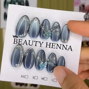 KUKU HANDMADE CAT EYE /full warna FREE LEM Nail Art