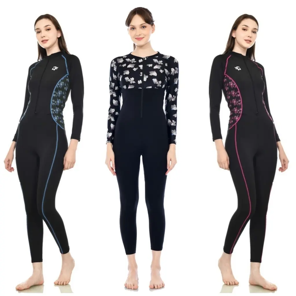 Baju renang wanita dewasa/diving selam panjang motif BIASA DAN (LAPIS CUP BH)