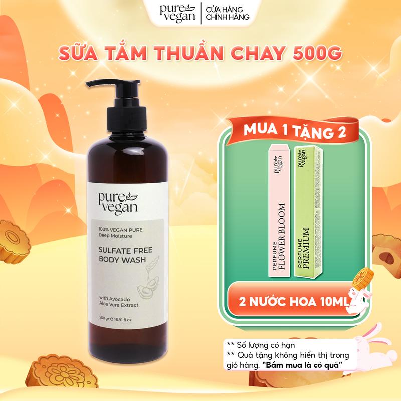[VOUCHER 30K] Sữa Tắm Thuần Chay Pure Vegan Hương Thơm Thảo Mộc Làm Sáng Da, Cấp Ẩm & Dưỡng Da (500ml) - Phù Hợp Da Nhạy Cảm
