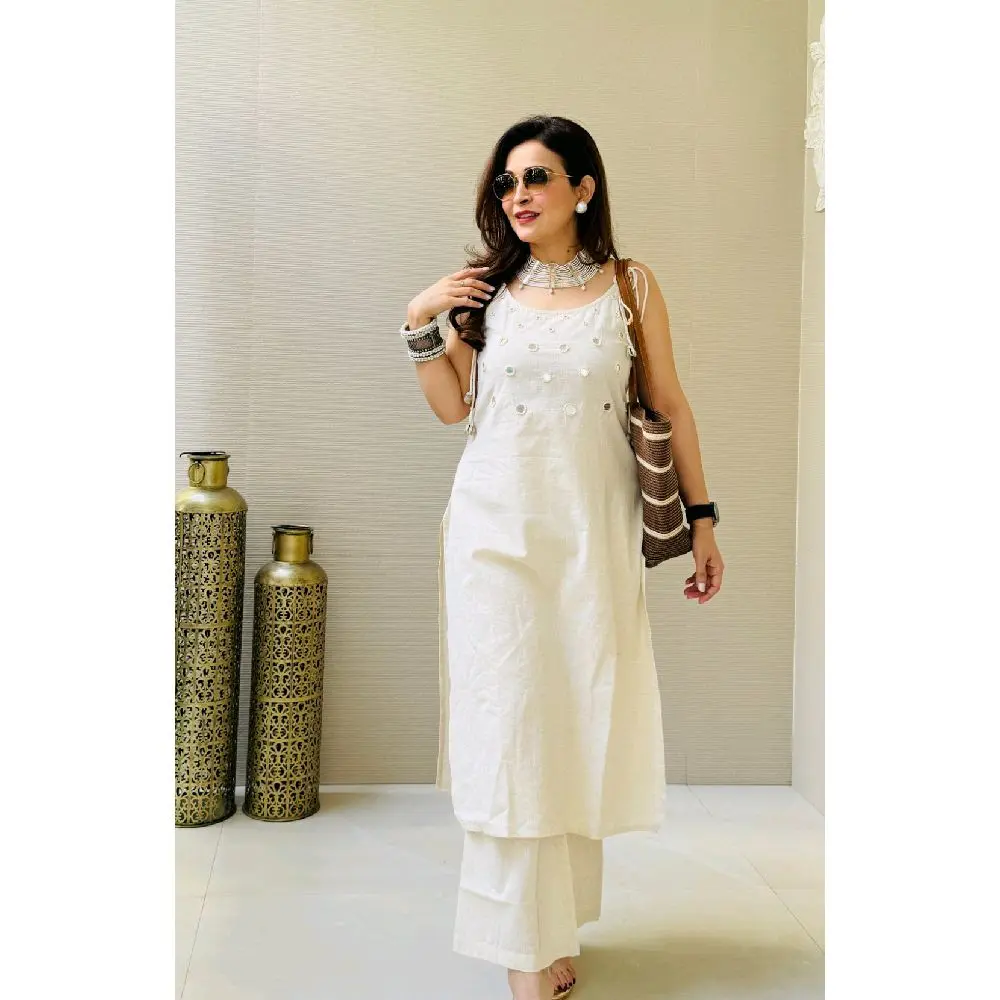 Nihara White Spag tie 2 pcs suit