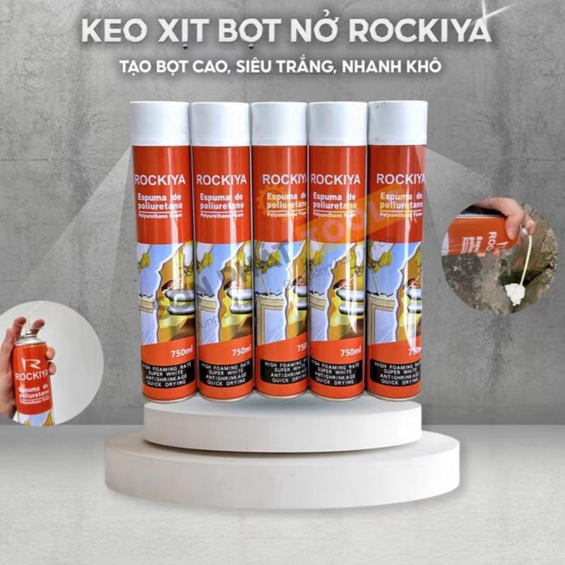 Combo 3 Chai Keo Bọt Nở Rockiya Keo Bọt Foam 750ml Keo Bọt Chống Dột Chống Thấm Rockiya