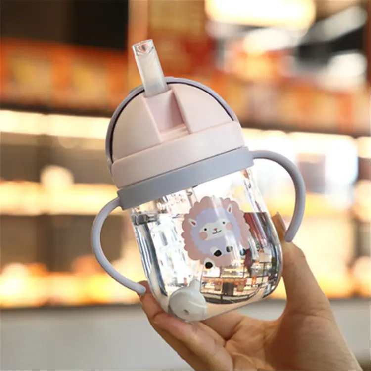 Cốc Trẻ Em, Cốc Sữa Cho Em Bé Mùa Hè, Có Ống Hút, Có Tay Cầm, Thích Hợp Cho Bé 2 Tuổi, Học Uống, Lý Tưởng Cho Mẫu Giáo, Cốc Uống Nước
