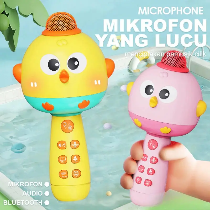 SALE Mainan Mikrofon Anak Mikrofon Bluetooth Wireless dengan fitur Speaker Mainan Nyanyi untuk Bayi dan Anak