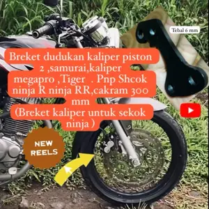 Breckt bereket brecet dudukan kaliper cakram 300 mm kaliper setandar ninja megapro Tiger , kaliper NISSIN piston 2 pnp shock ninja  (untuk sekok ninja )costum