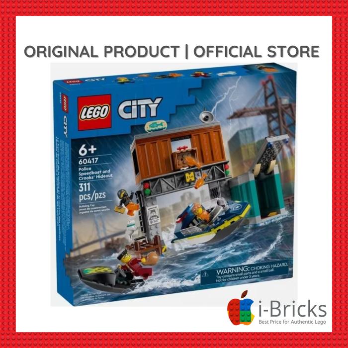 Gambar LEGO City 60417 Police Speedboat and Crooks Hideout dari I-Bricks Kota Administrasi Jakarta Utara Tokopedia