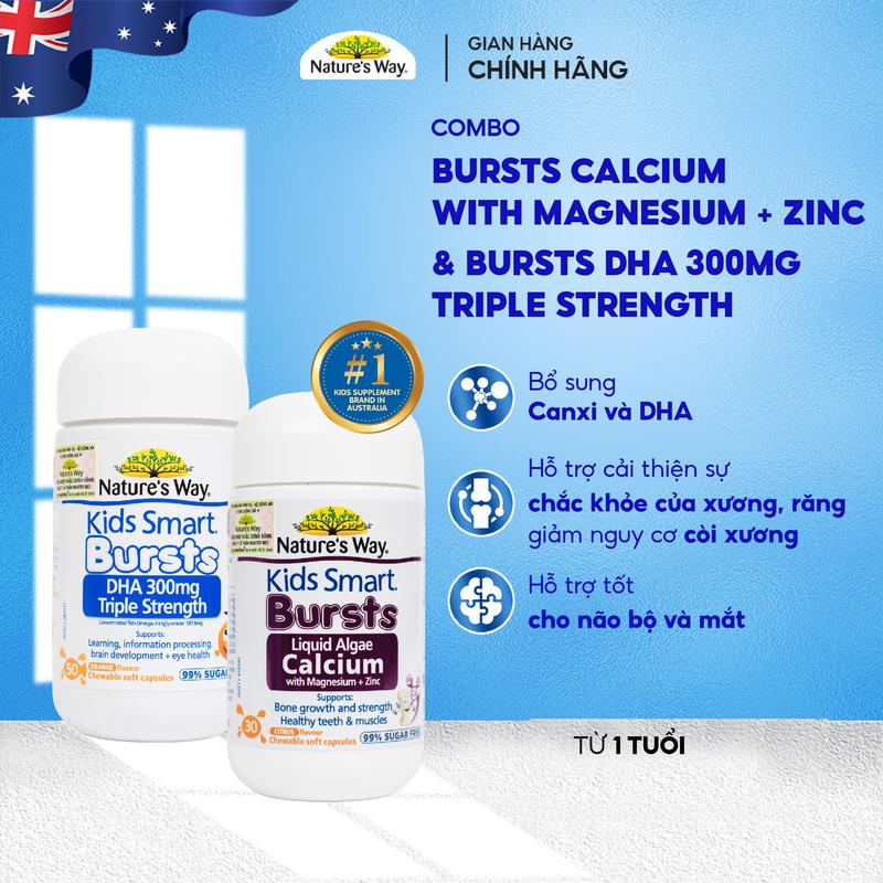 COMBO Con nhà người ta" Combo Calci tổ ong tảo biển đỏ bổ sung Vitamin D3 + K2 và DHA 300mg - Hỗ trợ bổ phát triển chiều cao, não bộ thị lực cho bé