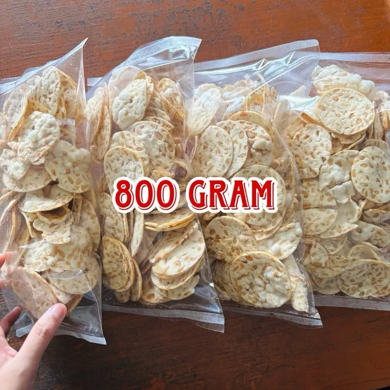 Keripik Tempe Kedelai Kemasan 200 Gram 400 Gram 800 GramTempe Bulat Sagu Super Krispi Asin Gurih Asli Khas Cilacap Crispy 5